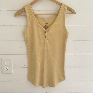 Sonoma Yellow Ribbed Henley Tank